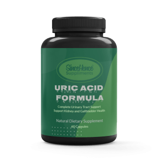 Uric Acid Formula supplement bottle for kidney and gallbladder support.