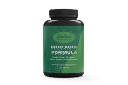 Uric Acid Formula supplement bottle for kidney and gallbladder support.